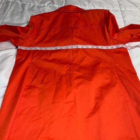 Talbots Orange Lightweight Rain Trench Size 14P Petite Water Resistant NWOT - Picture 6 of 9